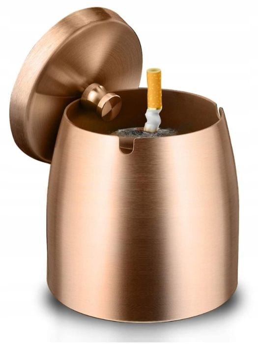 Popielniczka zewnętrzna zamykana stal antypoślizgowy spód M/8cm