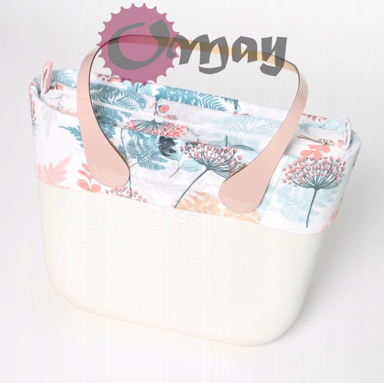 Elegancki organizer i opaska do OBAG MINI Welur Kwiaty Cudne OMAY