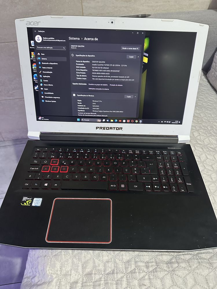 Portatil acer predator