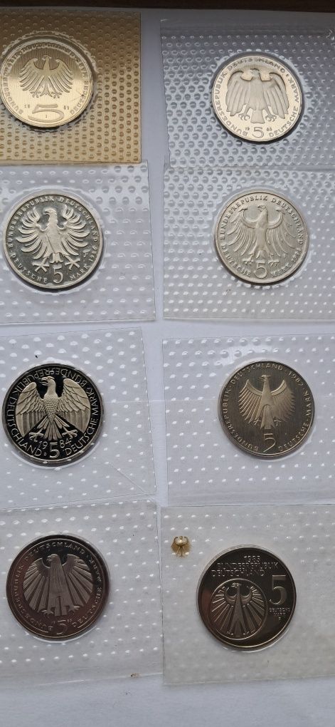 Monety niemieckie 5 marek RFN z kolekcji