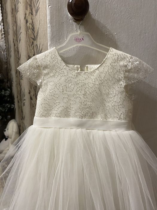 Сукня святкова, новорічна сукня, сніжинки