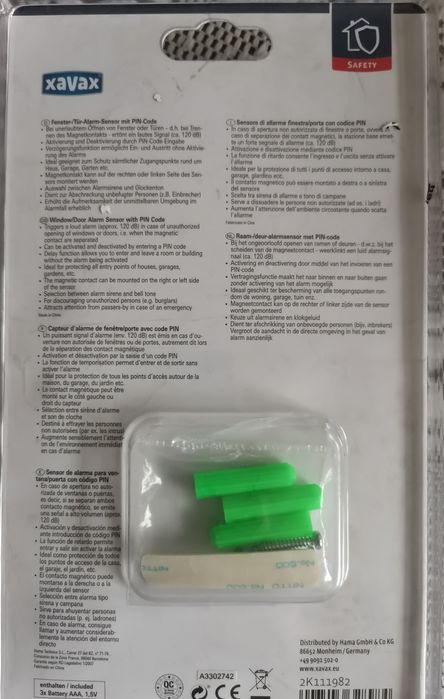 Bezprzewodowy alarm antywłamaniowy do drzwi lub okien