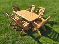 Zestaw mebli ogrodowych 6 krzeseł + stół prostokątny typ X