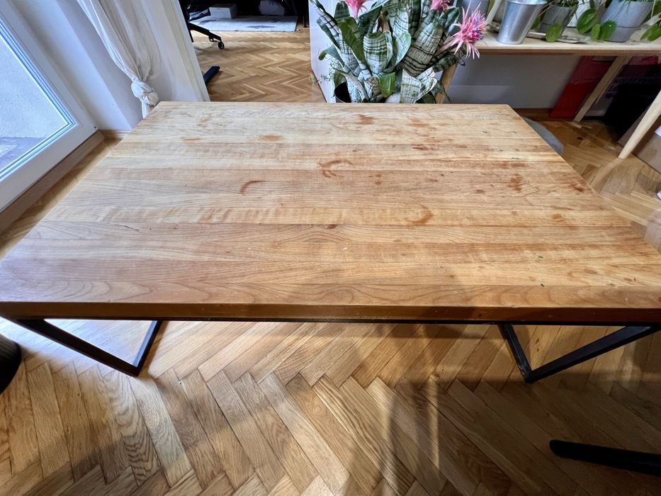 Stolik kawowy stół ława dębowy stalowy loftowy