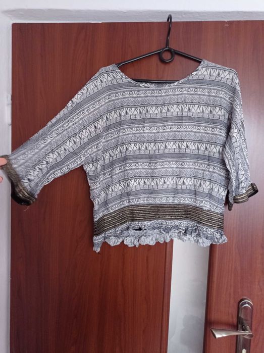 Bluzka rękaw 3/4 we wzorki