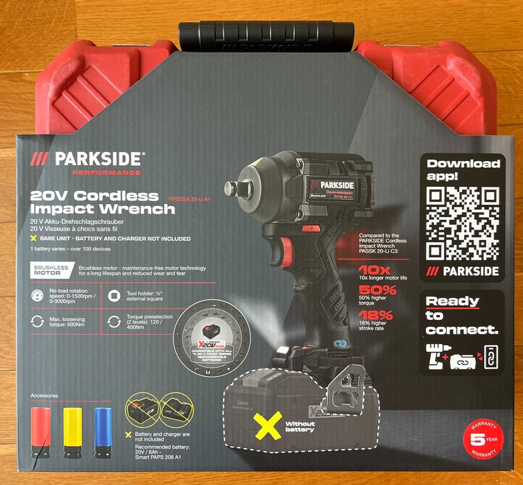 Klucz udarowy Parkside Performance PPDSSA 20v - 600Nm absolutna NOWOŚĆ