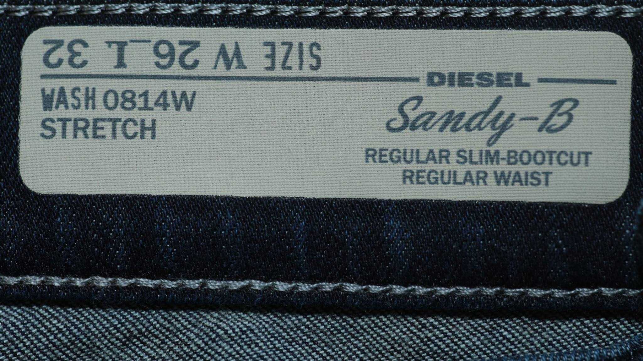 Женские джинсы DIESEL, синего цвета, клеш (SANDY-B 0814W)
