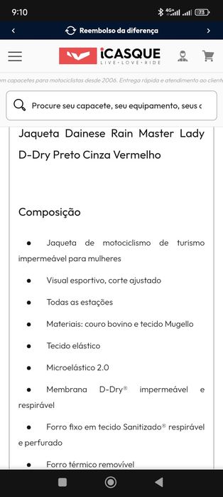 Casaco mota Dainese Senhora 42