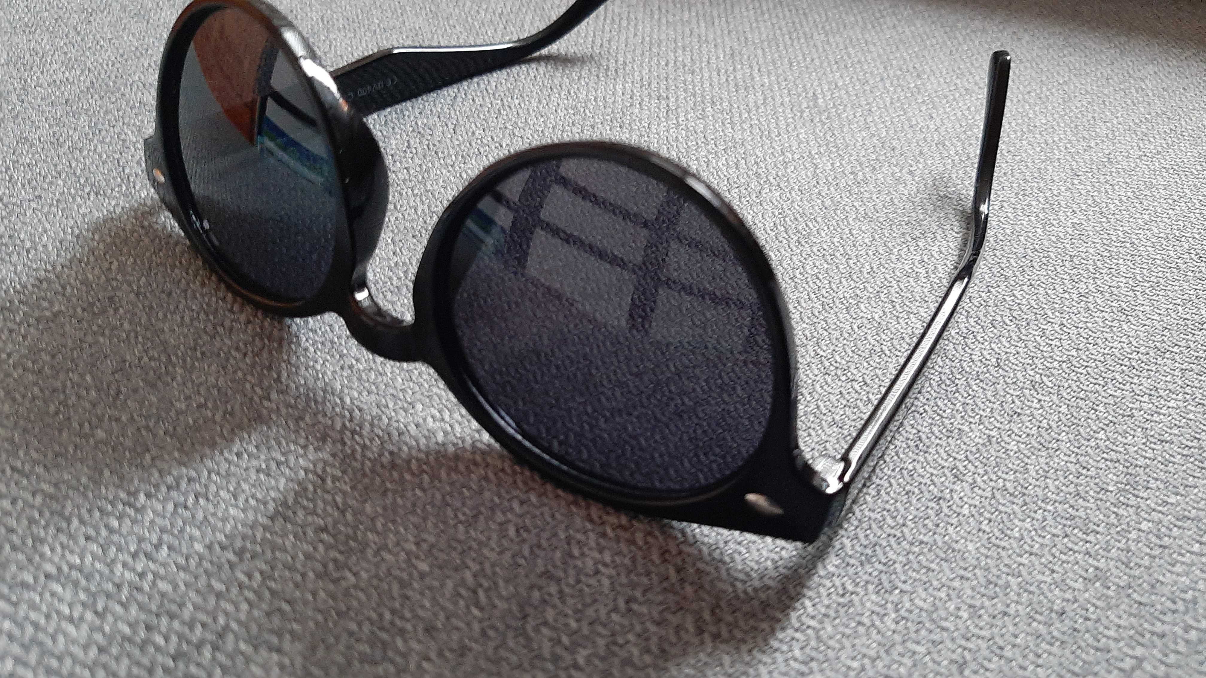 Okulary przeciwsłoneczne okrągłe czarne klasyczne