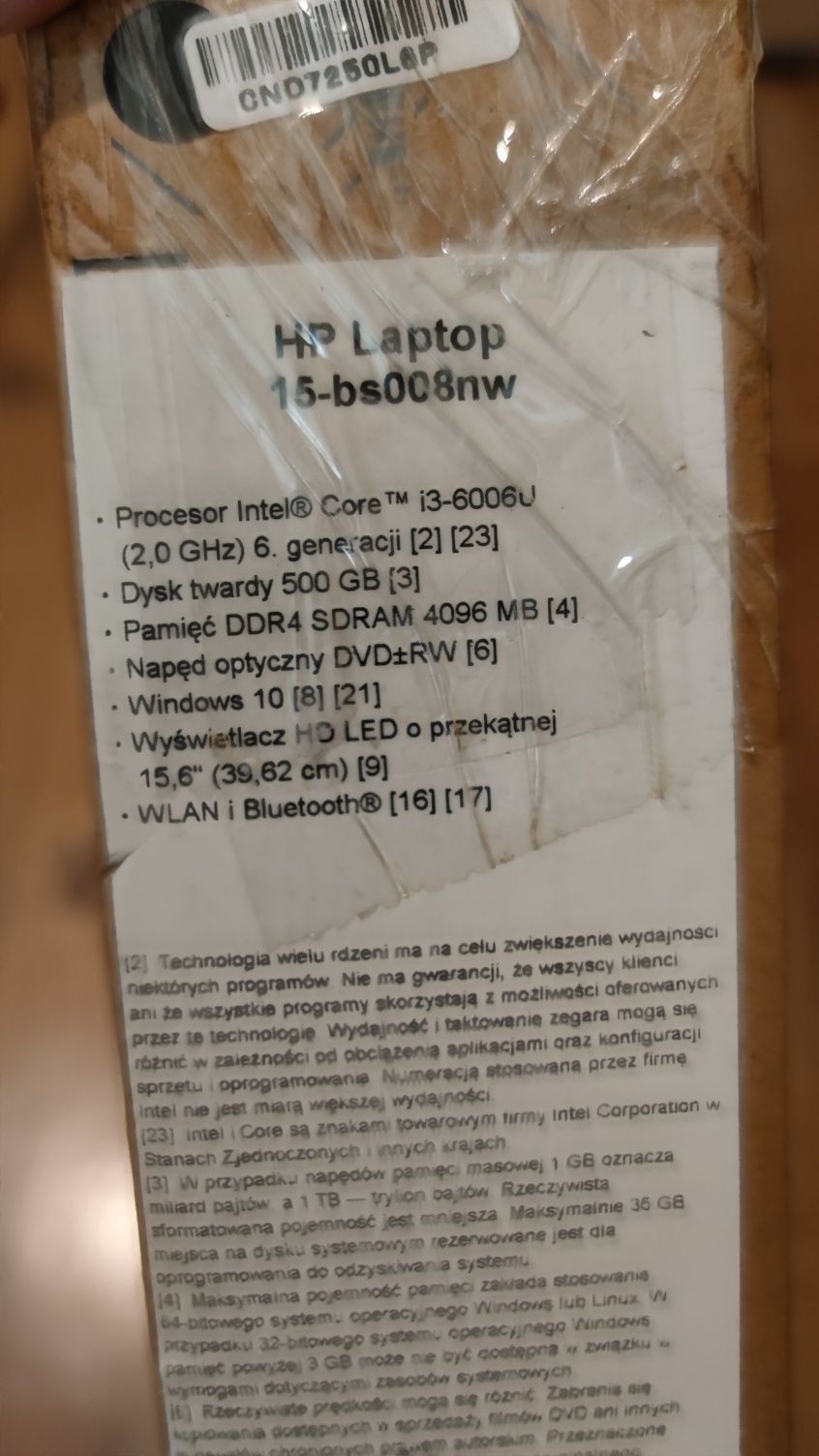 Laptop HP 15-bs008nw z uszkodzonym zawiasem czytaj opis okazja