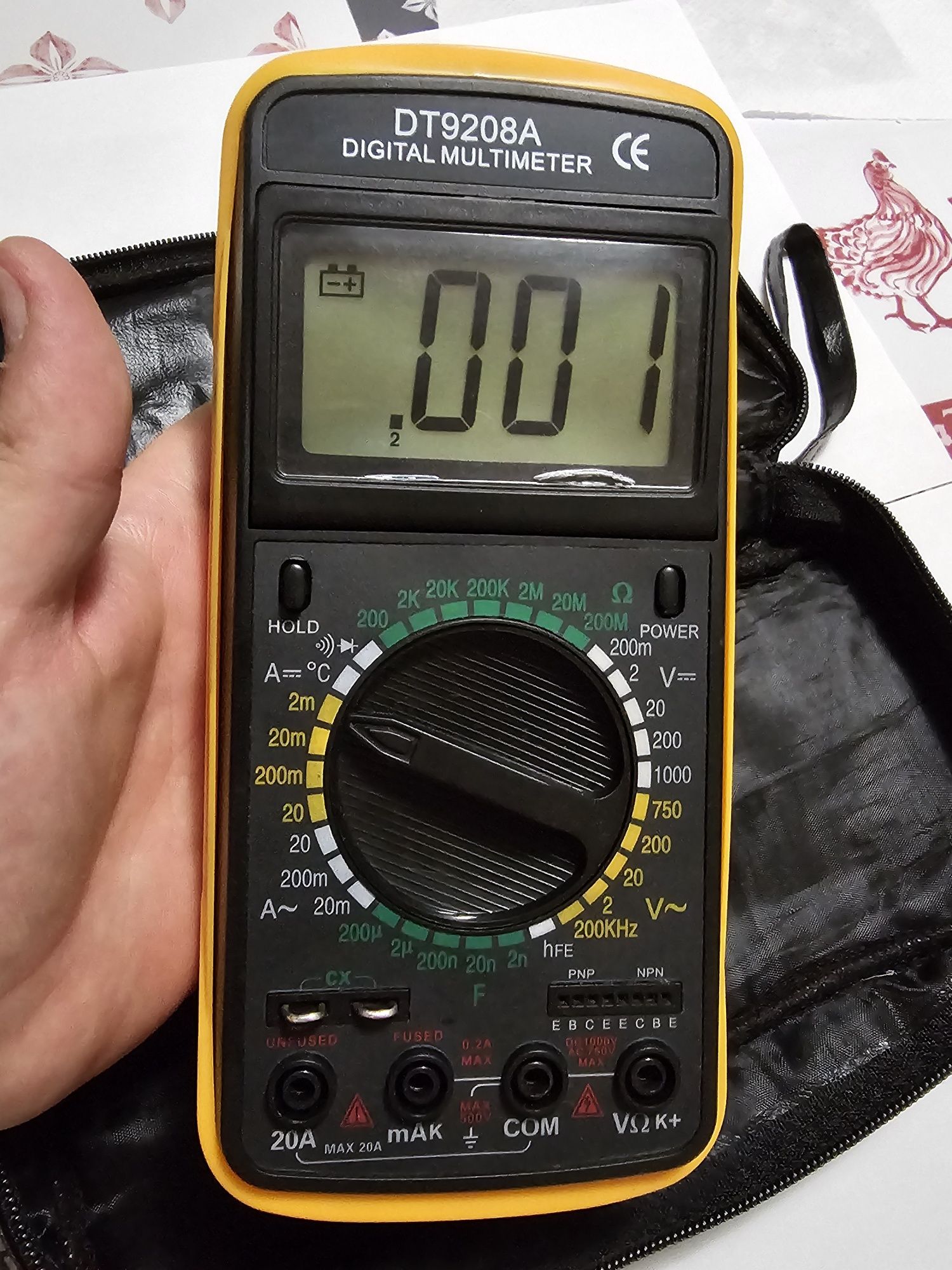 Тестер Цифровий Мультиметр DT9208A з Чохлом