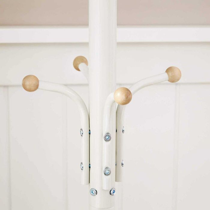 Cabide de pé alto lacado, cabide metálico 12 ganchos, 182 cm, branco