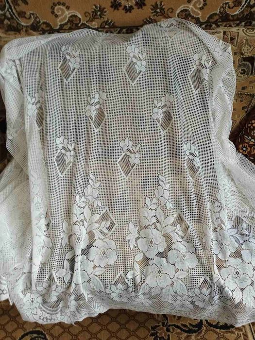 Тюль  біла ,фіранка  з вшитою тесьмою 2.6*1.2м