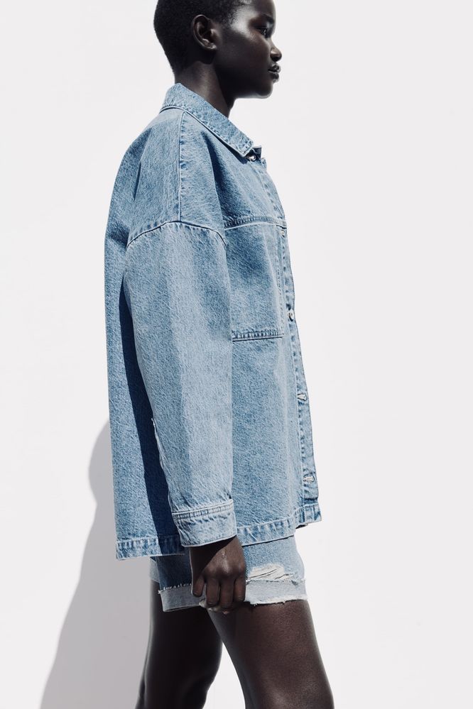 Оверсайз джинсова куртка zara, колекція 2023 року, розмір s
