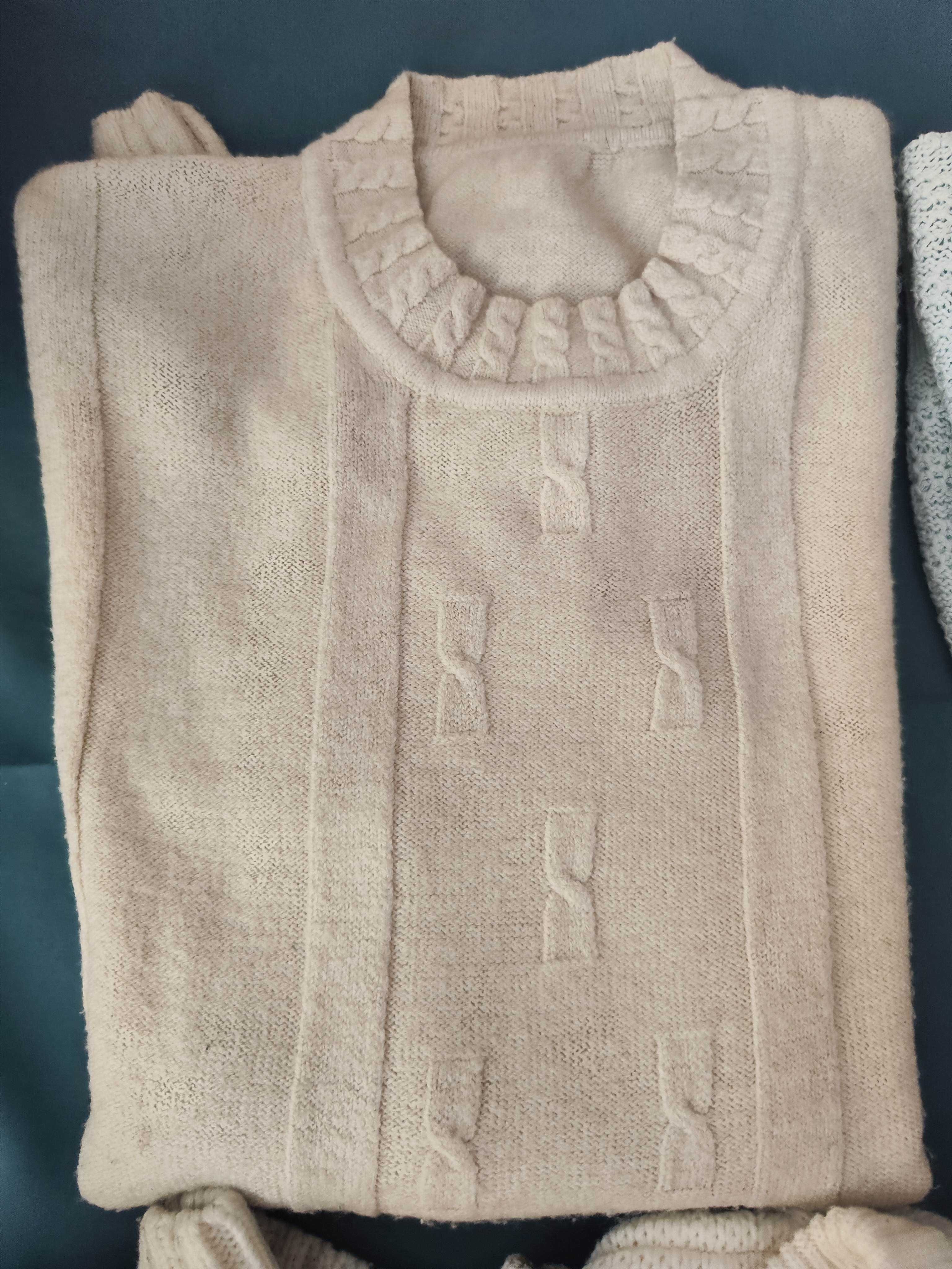 Sweter damski czarny, ecru polar Bluza dresowa sweter b. Duuuży 6XXL