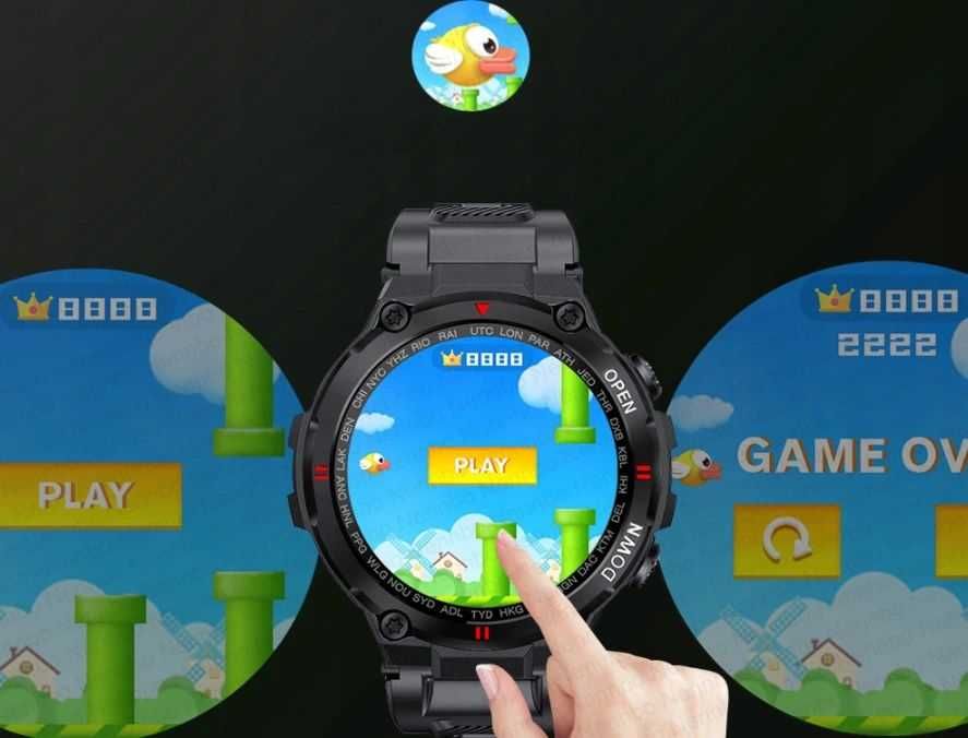 Lemfo K22 Smartwatch Puls, Gra, Kroki, Tel, SMS, NOWY !!