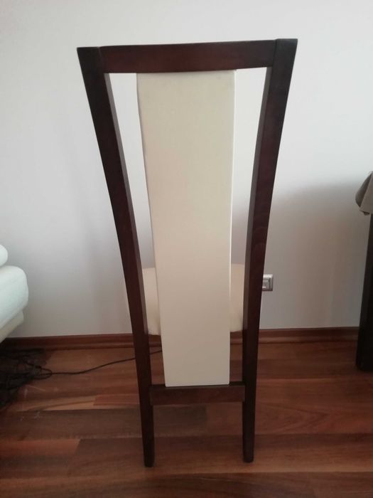 6 eleganckich krzeseł kolor wenge / ecru, do jadalni/salonu (Lublin)