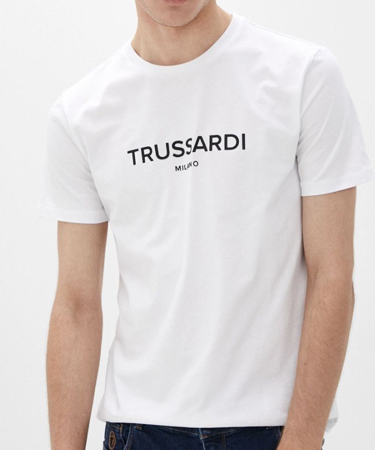 Мужские футболки Trussardi Milano белая черная Труссарди парфюм