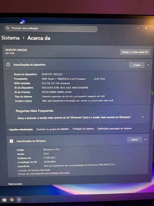 Computador ryzen 7 7800x3d 32gb 1tb rtx 5060