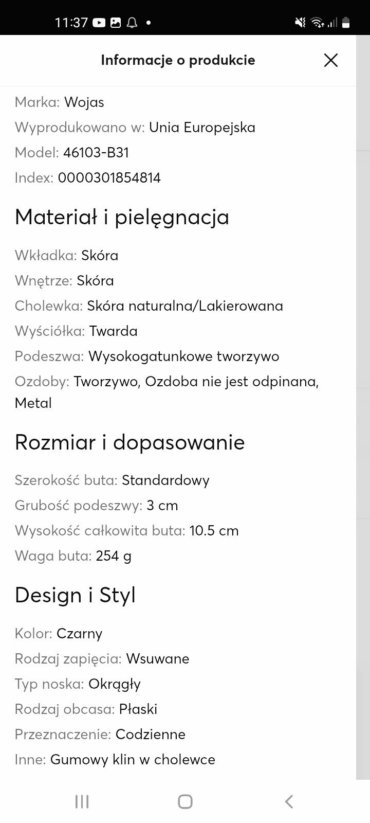 Lakierowane mokasyny Wojas
