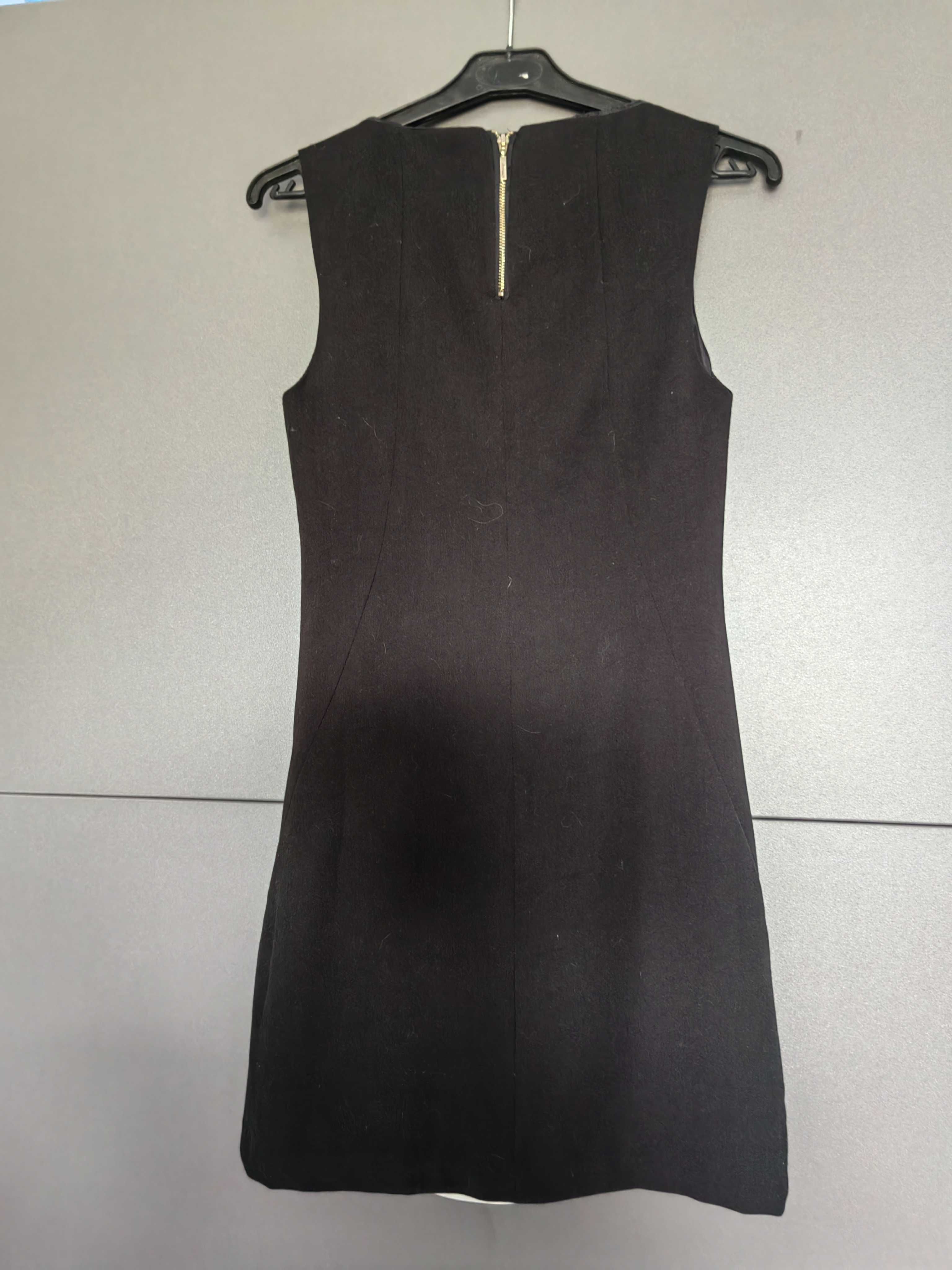 Sukienka kremowo czarna midi rozm 34 XS Reserved