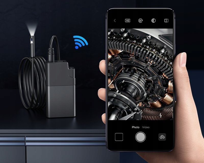 Kamera Inspekcyjna Endoskop Sztywny 5m Przewód 8 Led 5.5mm Android iOS