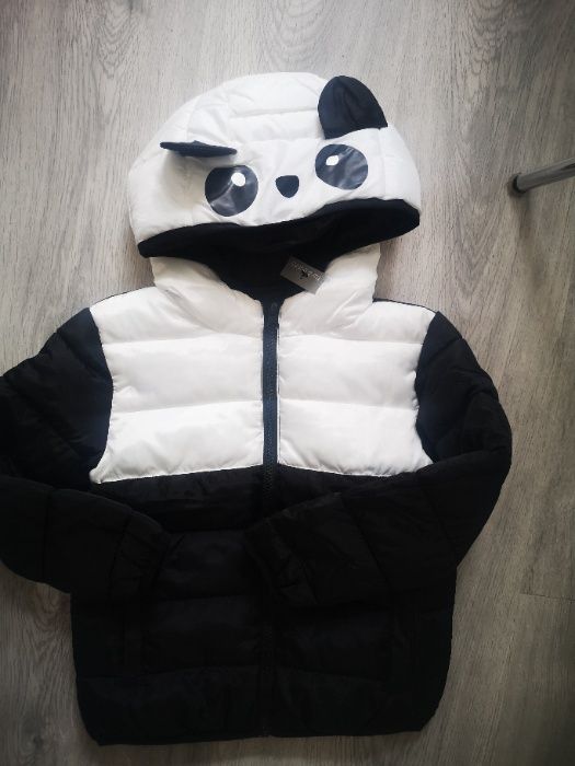 Sliczna kurtka panda- nowa 110 cm