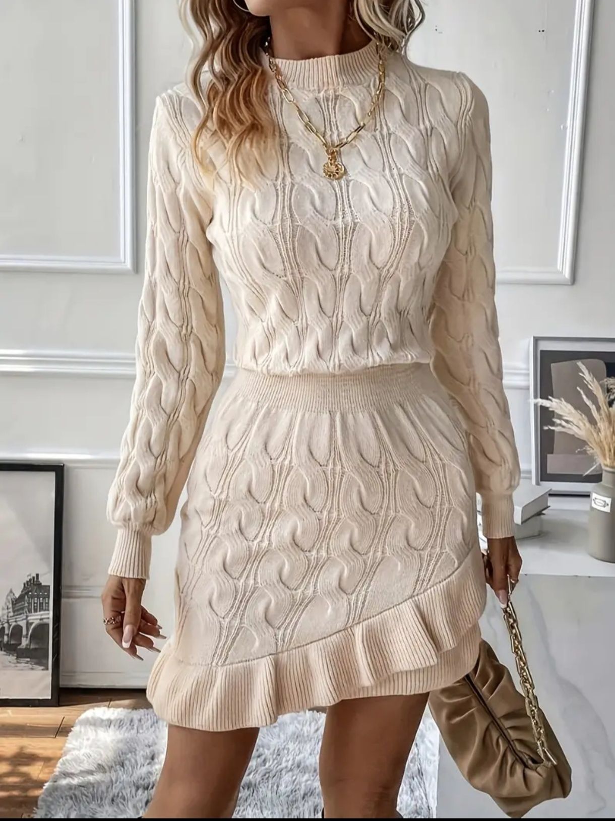 Sweterkowa sukienka z wiskozy premium