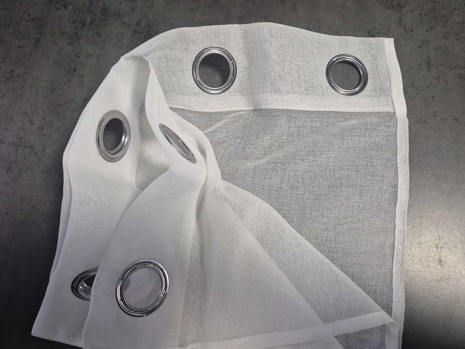 Mrtrees zasłony biało szare na przelotkach 2 szt. 140x260cm