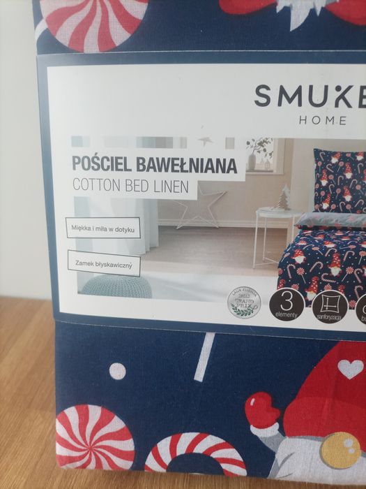Pościel świąteczna bawełna 100% Smukee 220/200cm komplet pościeli