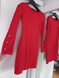 Sinsay czerwona sukienka xs/34