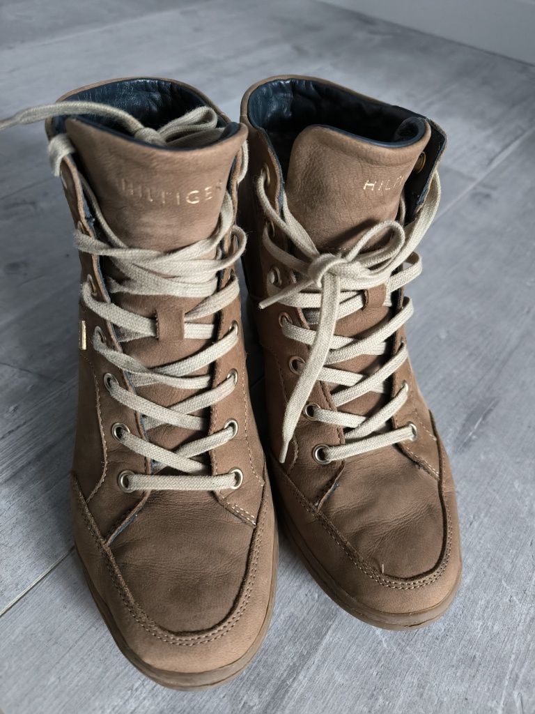 Buty Tommy Hilfiger stella 5n koturny brązowe trampki sneakersy stel
