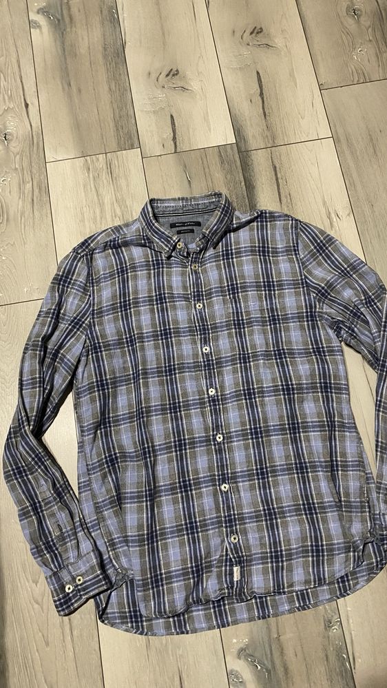 Koszula Marc O’Polo 41/42 L SHAPED FIT męska w kratę logowana