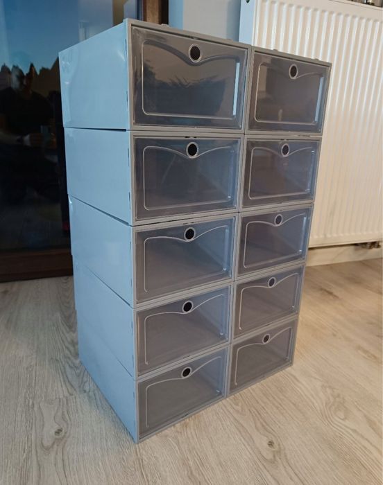 Zestaw 10 składanych pudełek na buty z klapą