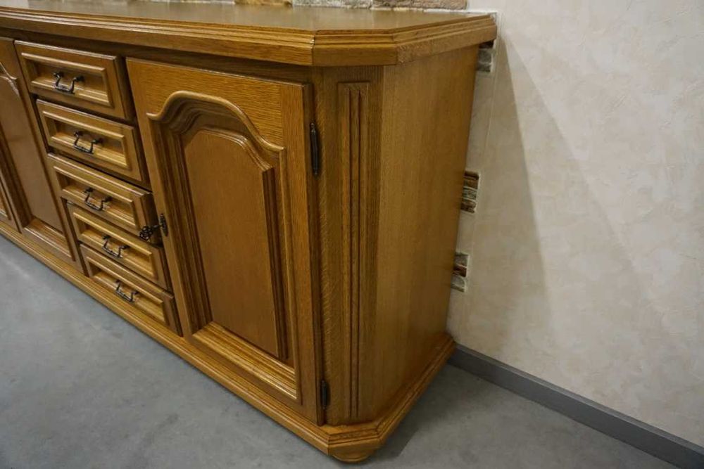 Komoda Dębowa 3 Drzwiowa + Rząd 5 Szuflad szer. 196 cm (p-1186)  -20%
