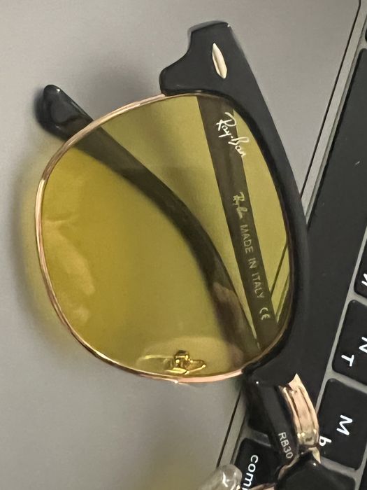 Очки солнцезащитные Ray Ban Clubmaster желтые линзы