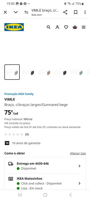 Braços sofa IKEA Vilme