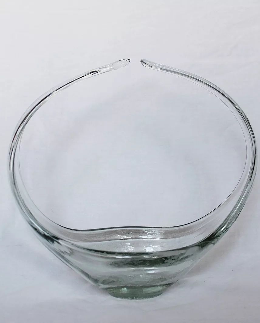 Designerski szklany koszyk patera