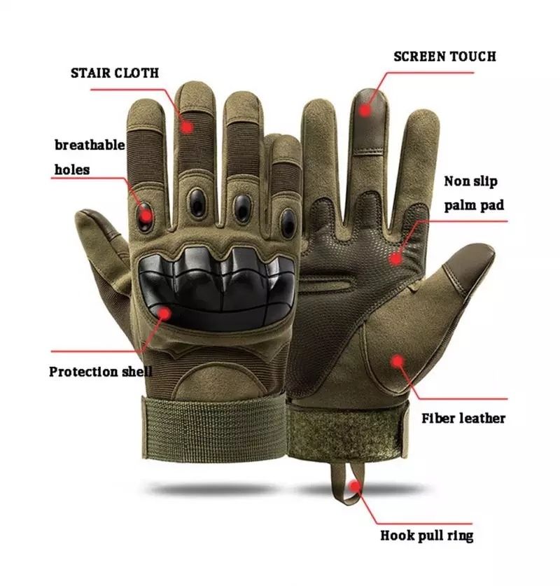 Rękawice wojskowe, taktyczne, pełne, czarne, rękawiczki
