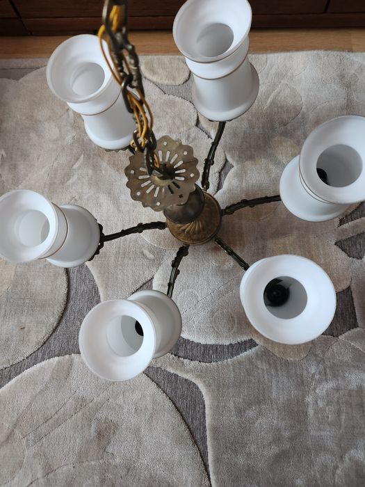 Zyrandol mosiądz 6cio ramienny.