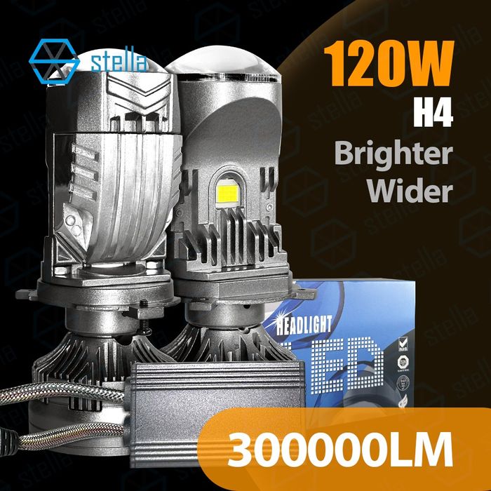 250 ват-комплект! Найяскравіші лампи з цоколем Н4 та лінзою від Stella