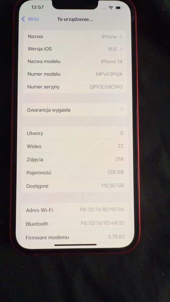 IPhone 14 Red w dobrym stanie
