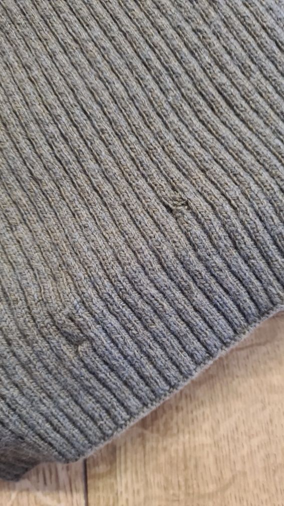 Szal Szalik Polo Ralph Lauren. Wełna dzianina. Kolor Khaki Zielony