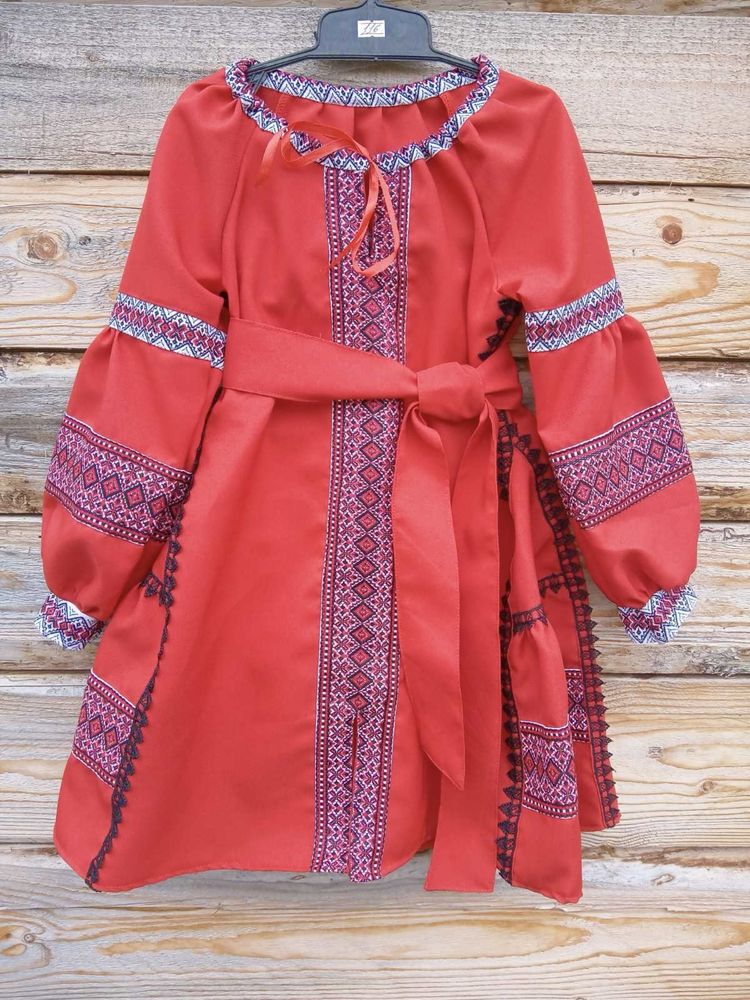 Плаття вишиванка для дівчинки, вишете плаття червоне, вишиваночка