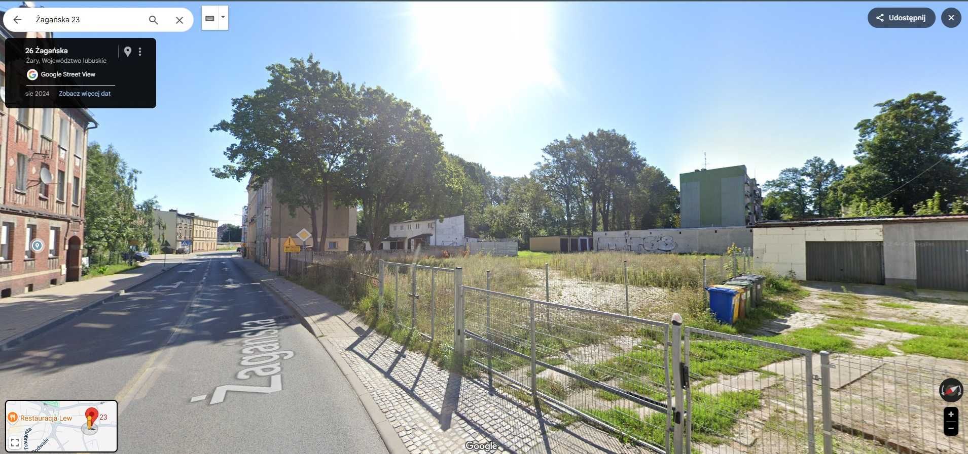 Do wynajęcia plac – Żary, ul. Żagańska 28
