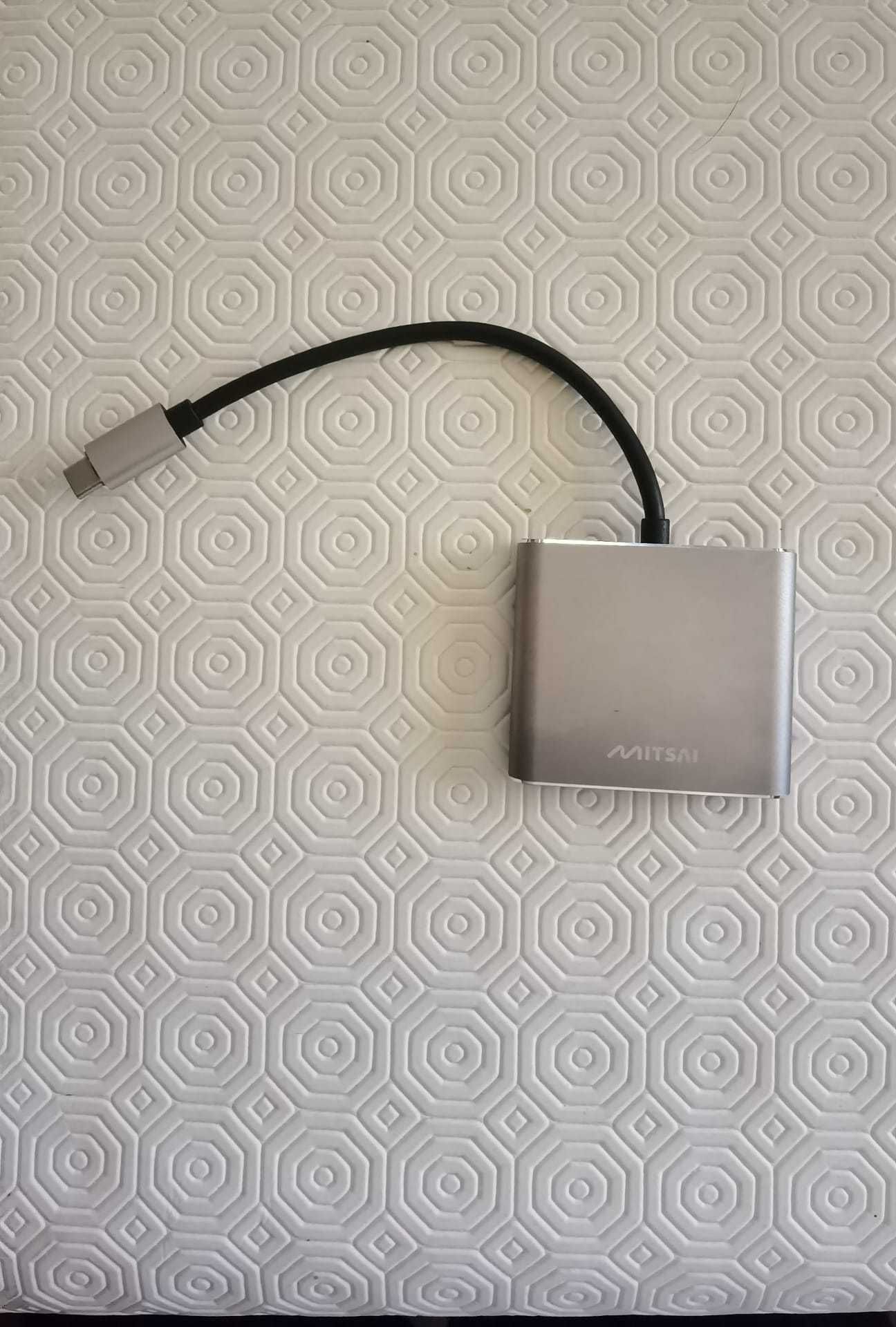 Adaptador Mitsai USB-C p/ HDMI + USB + USB-C
