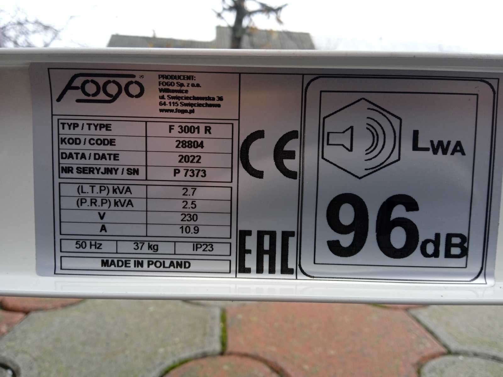 Генератор Fogo F 3001 R AVR (Польща)