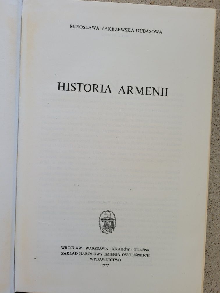 M.Zakrzewska-Dubasowa Historia Armenii 1977 Ossolineum