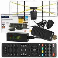 Zestaw TV naziemnej tuner DVB-T2 H.265 HEVC antena pokojowa