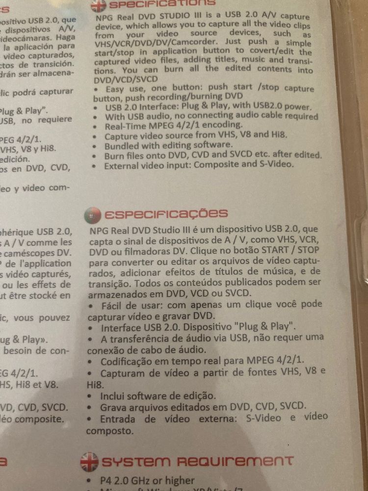 NPG Real DVD Studio – Converte VHS para Digital / DVD